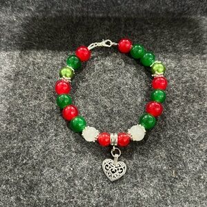 Handmade Porcelain Beads Xmas Bracelet